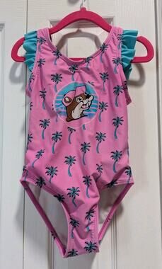 Buc-ee's Pink Palm Trees Bathing Suit Sz 3T